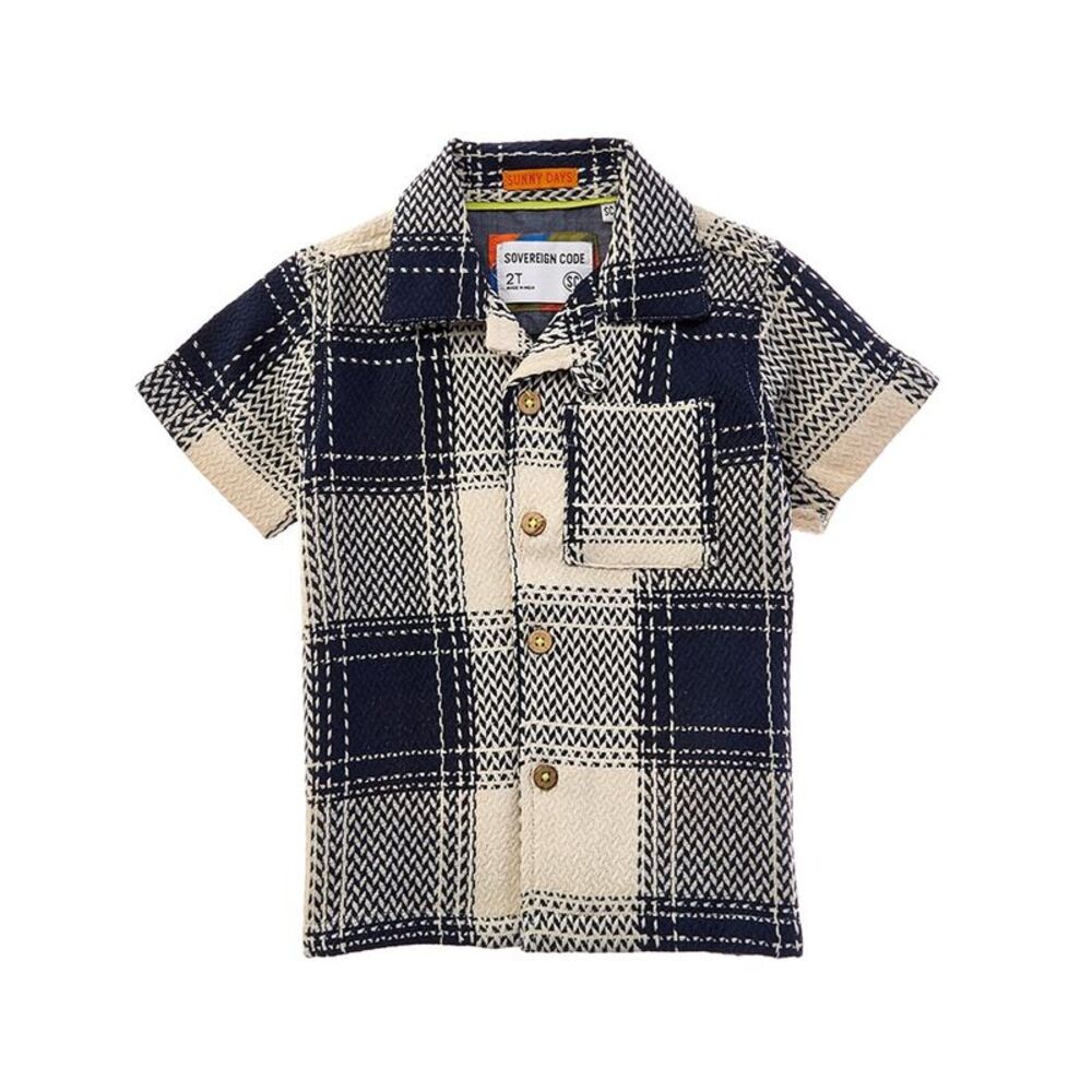 Sovereign Code Boys  Soren Button Front T-Shirt, Blue